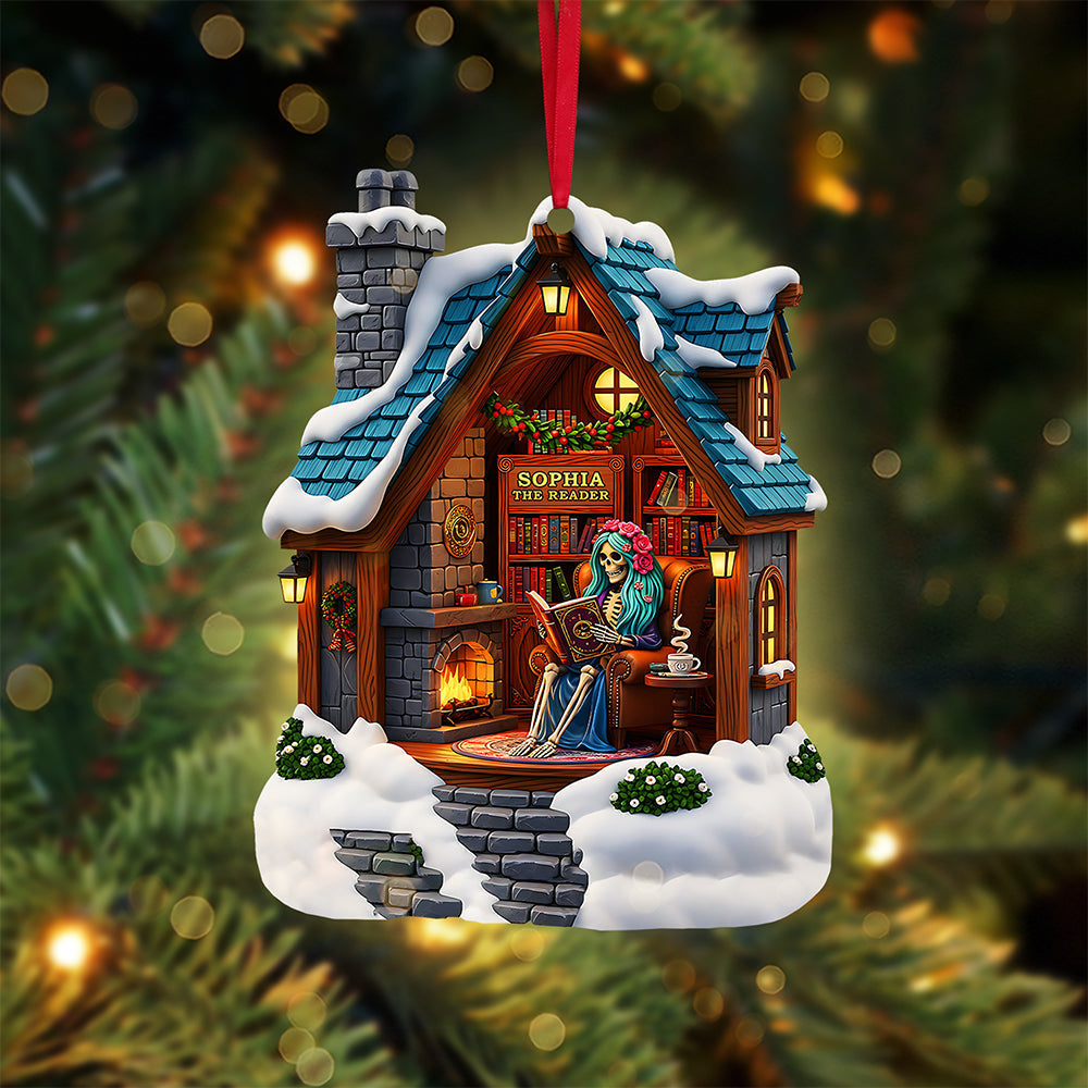 Book Lover Skull Ornament - Personalized Gifts For Book Lovers Ornament MagicInPrints