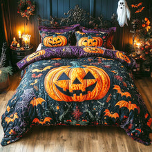 Load image into Gallery viewer, Embrace the Spook – Personalized 3-Piece Quilted Bedding Set – Gift for Halloween Lovers Quilted Bedding Set V2 MagicInPrints
