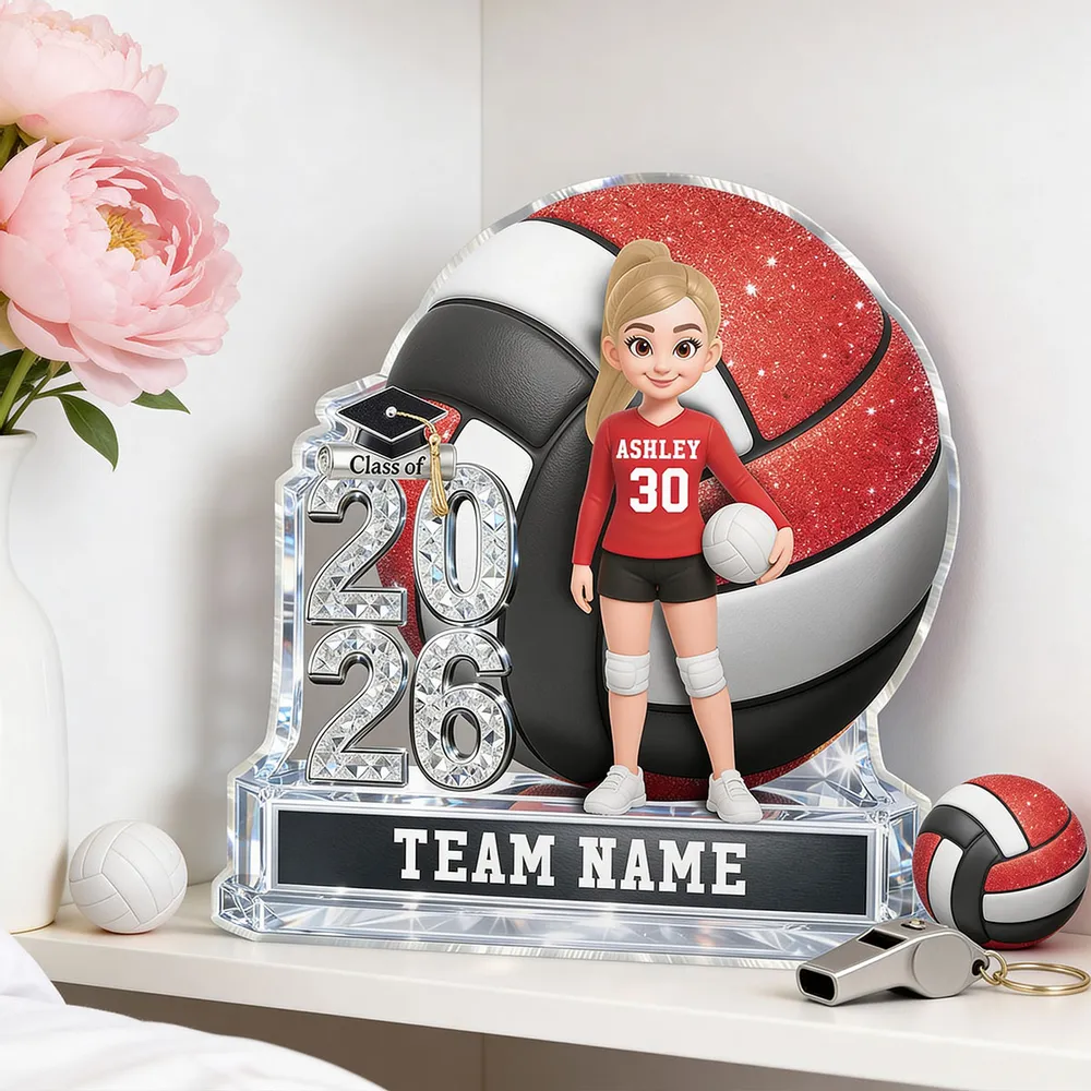 Custom Volleyball Player Acrylic Trophy for Graduates - Class of 2026 Keepsake Plaque MagicInPrints