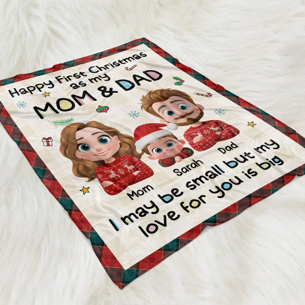 Personalized Christmas Blanket for New Parents - First Christmas Gift Blanket MagicInPrints