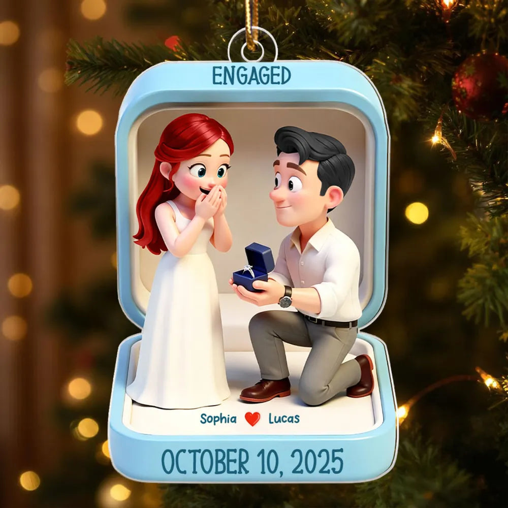 Personalized Engagement Ornament for Couples - Commemorate Special Moment Ornament MagicInPrints