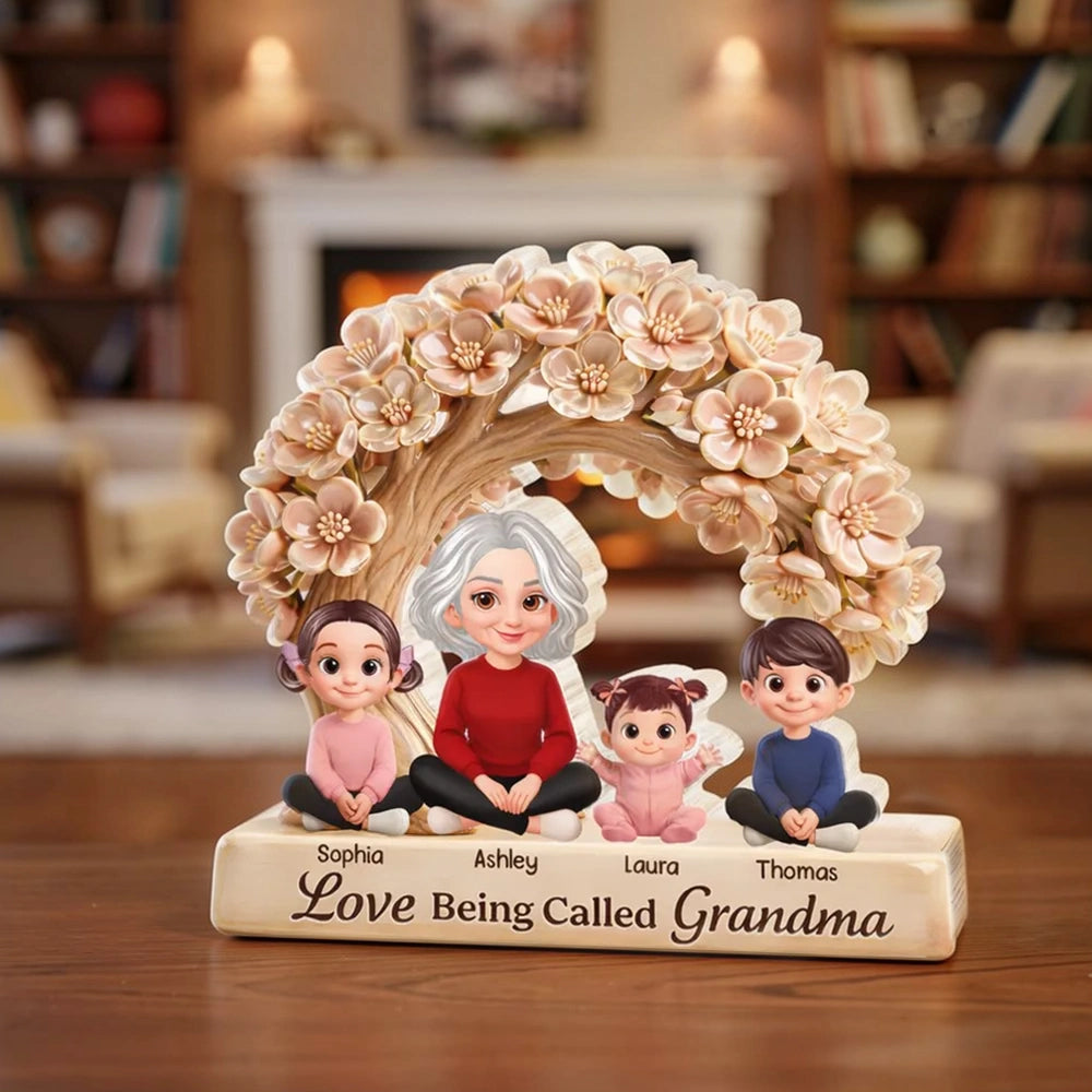 Personalized Family Figurine for Grandma - Custom Names Keepsake Gift Plaque MagicInPrints