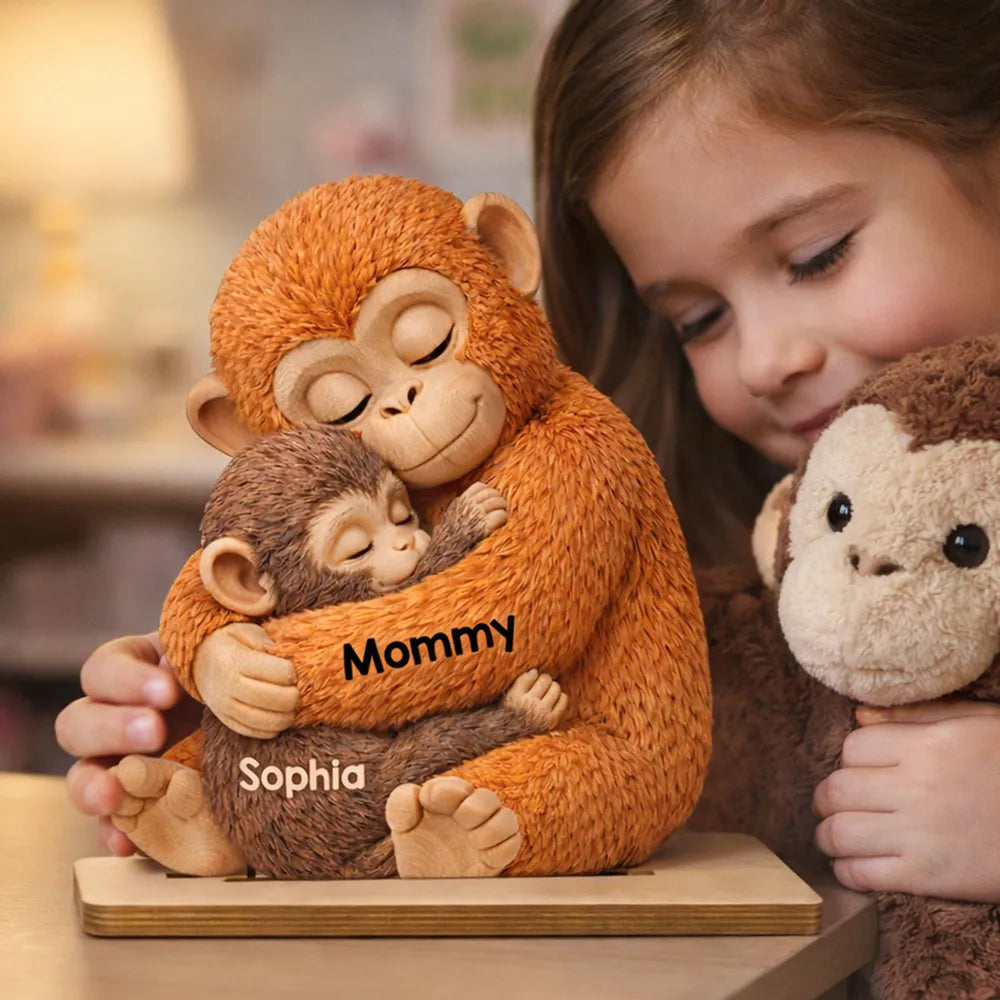 Personalized Monkey Family Figurine for Mom - Sentimental Home Decor Gift Plaque MagicInPrints