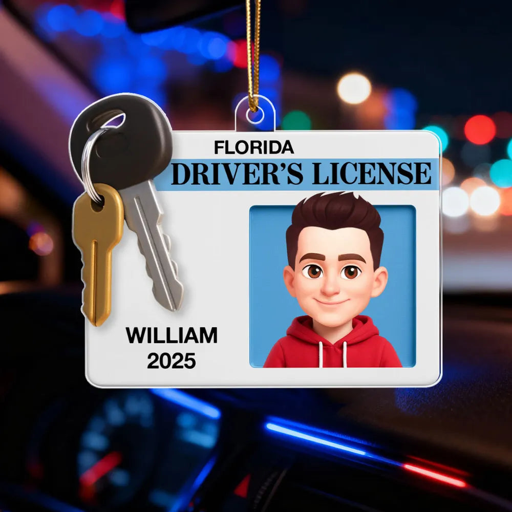 Custom Cartoon Driver's License Keychain for Teens - Fun Novelty Gift Ornament MagicInPrints