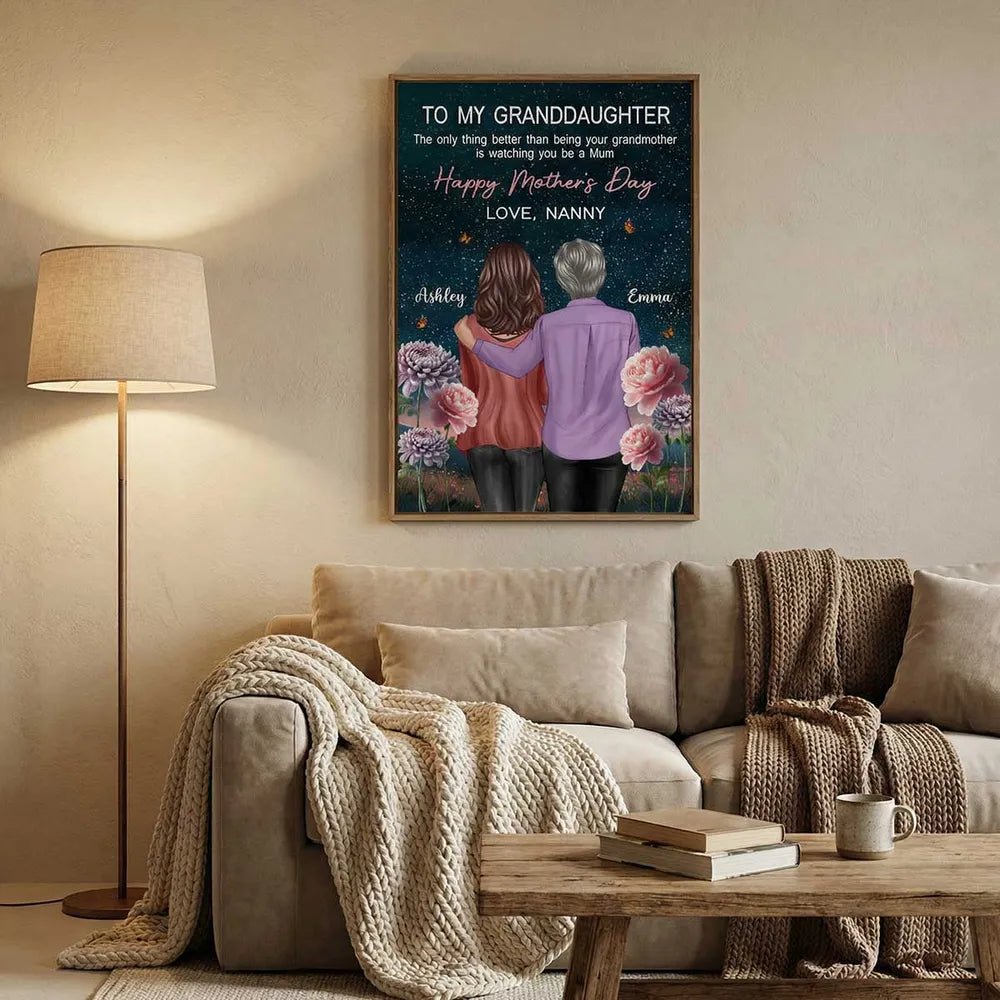 Personalized Canvas Print for Granddaughter - Heartfelt Mother's Day Gift from Nanny Poster or Canvas MagicInPrints