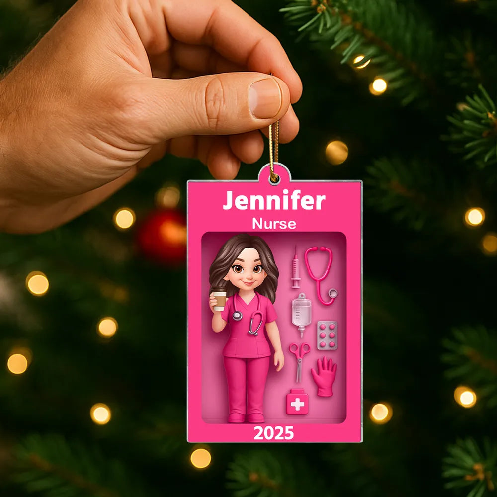 Personalized Nurse Ornament for Healthcare Professionals - 2025 Holiday Gift Ornament MagicInPrints