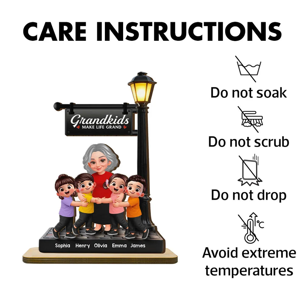Custom Grandkids Figurine for Grandparents - Personalized Family Keepsake Plaque MagicInPrints