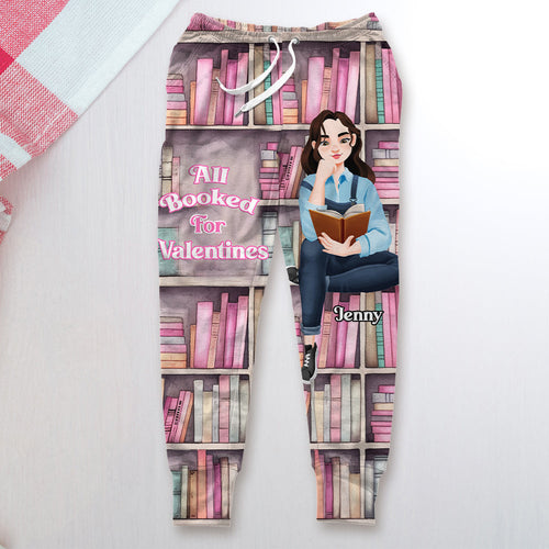 Personalized Valentine's Day Joggers for Book Lovers Shorts and Pants PopCulturePrints