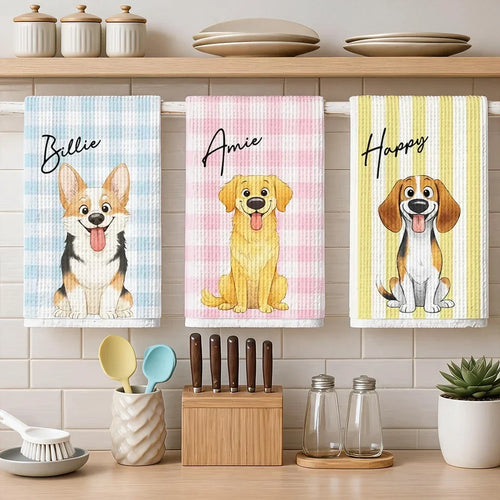 Personalized Dog Kitchen Towel Custom Gift for Pet Owners