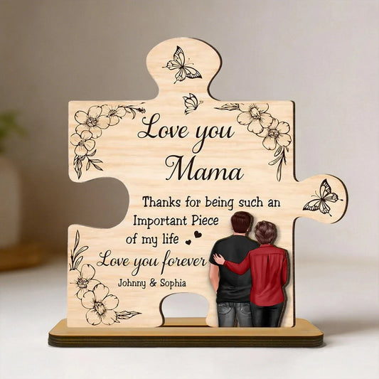 Personalized Wooden Puzzle Piece for Mom - Sentimental Gift for Mother's Day Plaque MagicInPrints