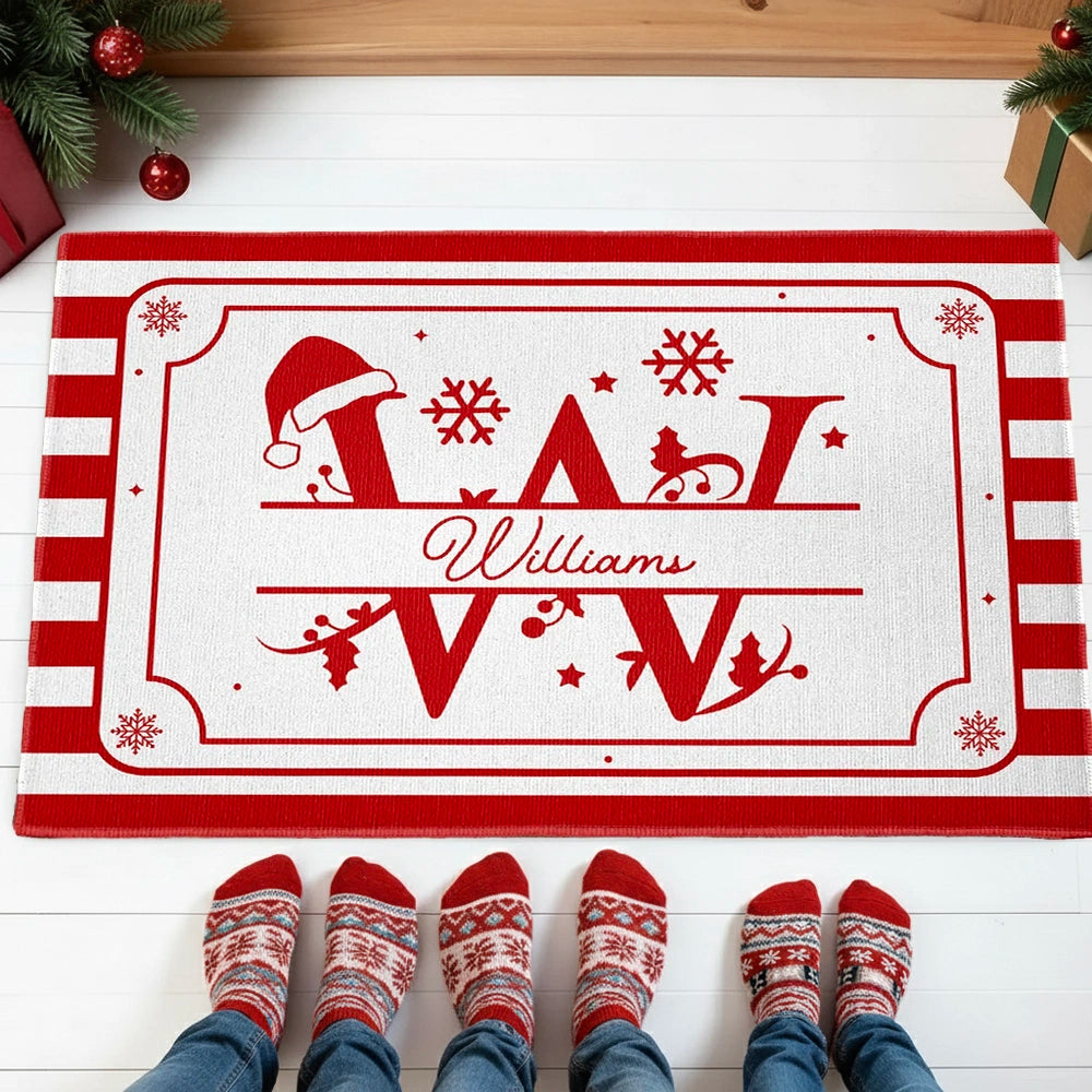 Personalized Christmas Doormat for Families - Festive Holiday Decor Doormat MagicInPrints