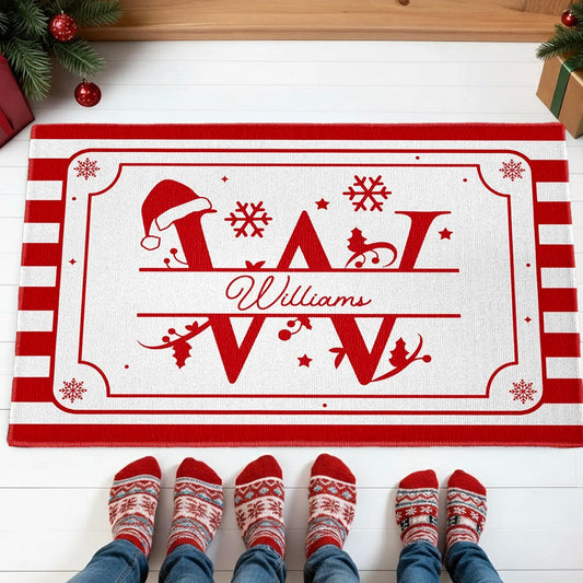 Personalized Christmas Doormat for Families - Festive Holiday Decor Doormat MagicInPrints