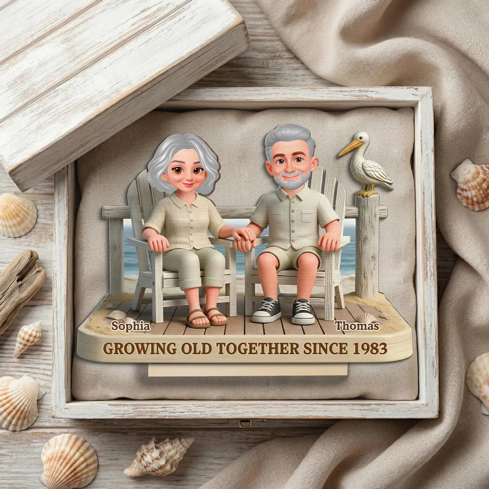 Custom Couple Figurine for Seniors - Anniversary Gift Keepsake Plaque MagicInPrints