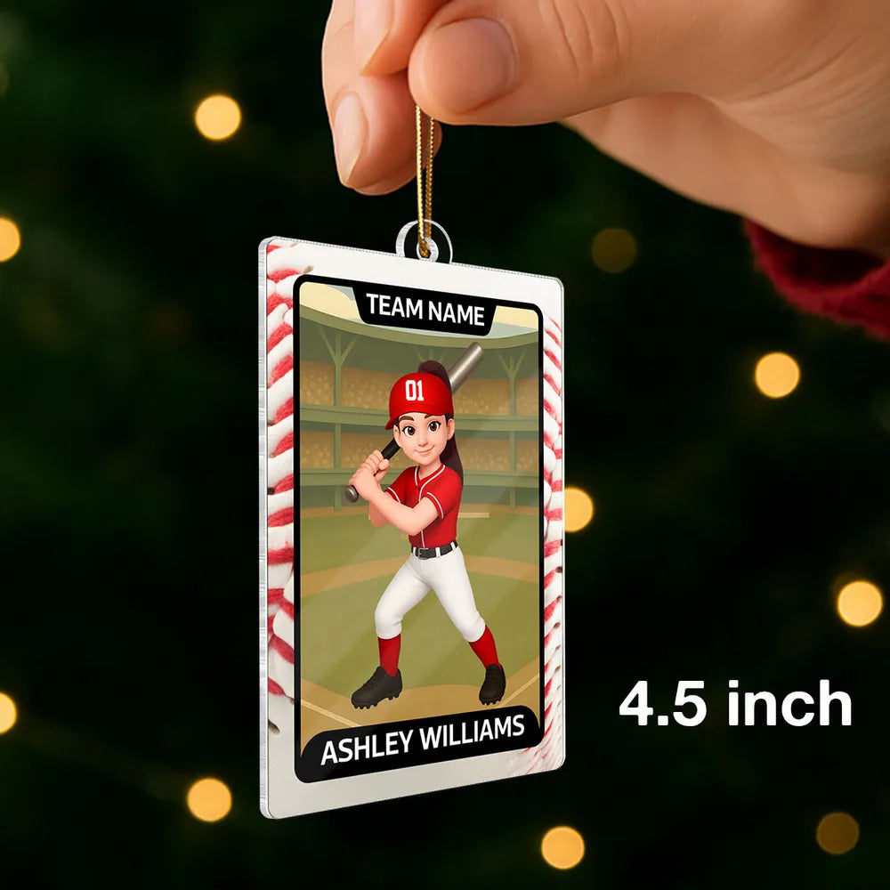 Personalized Baseball Ornament for Kids - Custom Team Name and Player - Christmas Gift Ornament MagicInPrints