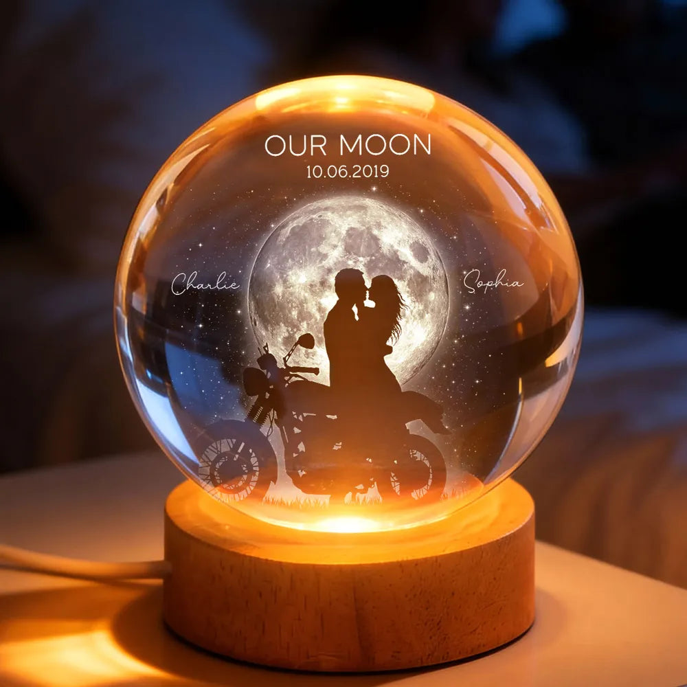 Personalized LED Moon Lamp for Couples with Custom Date - Romantic Gift Lamp MagicInPrints