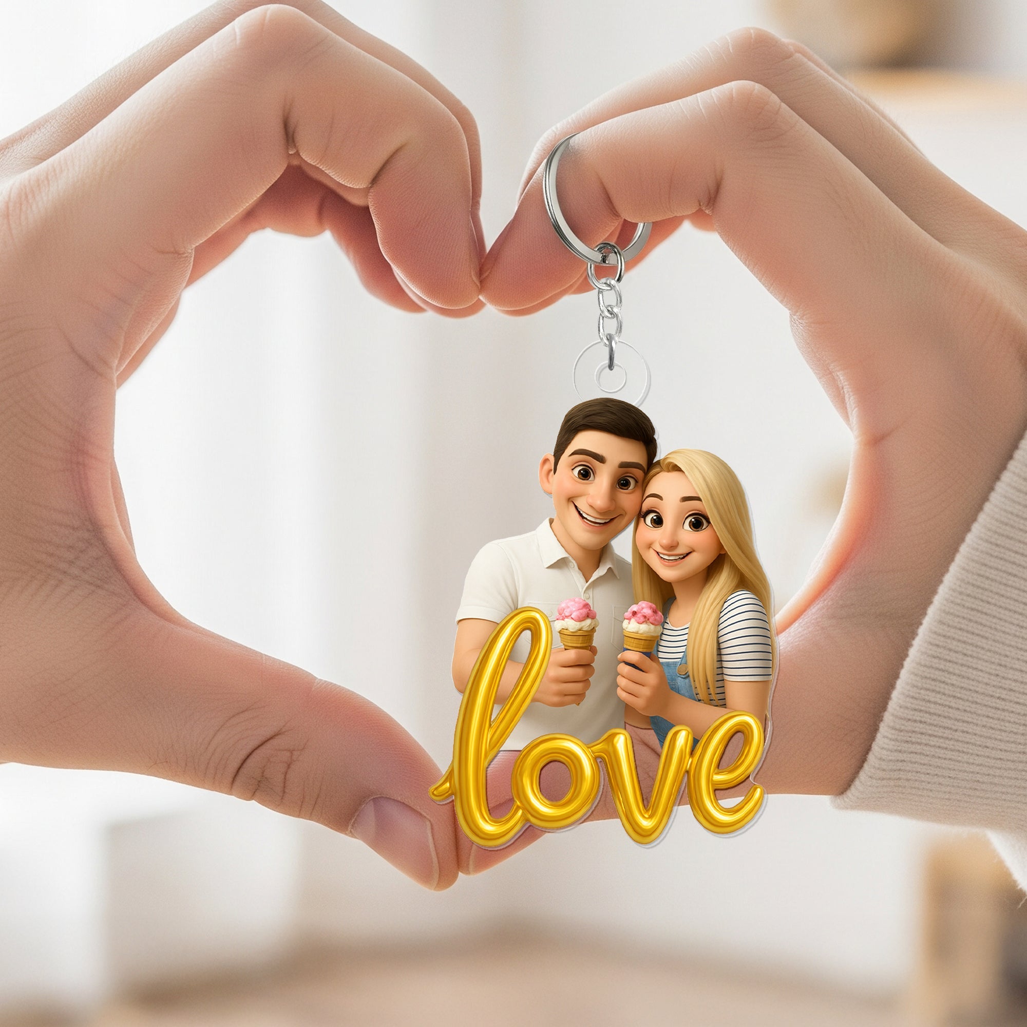 Love in Every Keychain - Customizable Cartoon Couple Keychain for Special Moments Keychains MagicInPrints