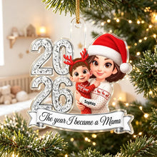 Load image into Gallery viewer, Personalized Acrylic Ornament New Mom Christmas Gift 2023
