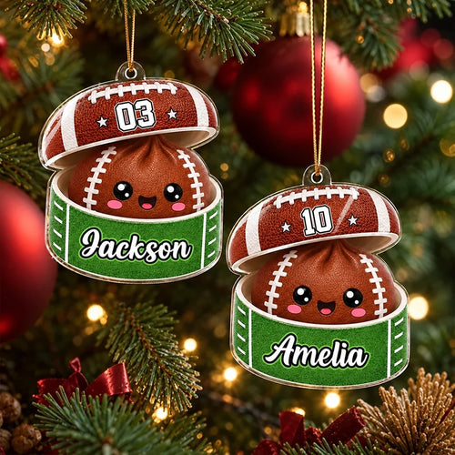 Personalized Acrylic Football Ornament Gift for Kids Christmas
