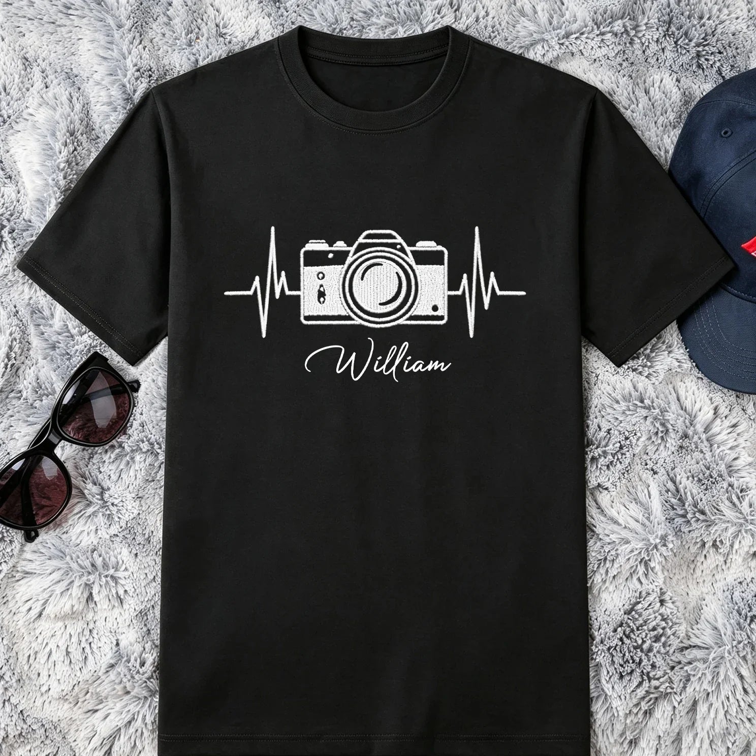 Personalized Classic Tee Photography Heartbeat Gift for Him/Her