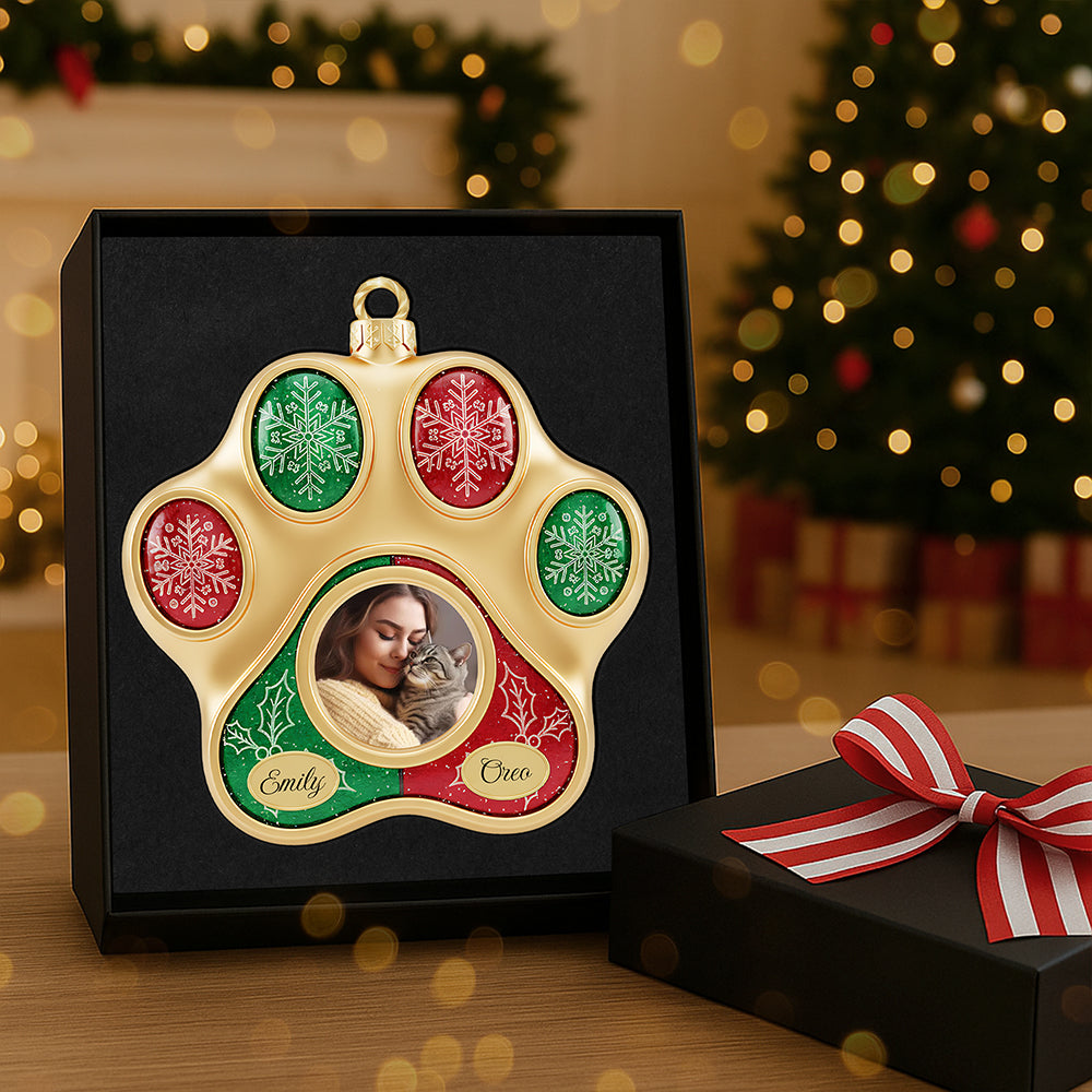 Paw-sitively Charming: Personalized Cat Paw Shape Acrylic Christmas Ornament - A Unique Gift for Cat Lovers Ornament MagicInPrints