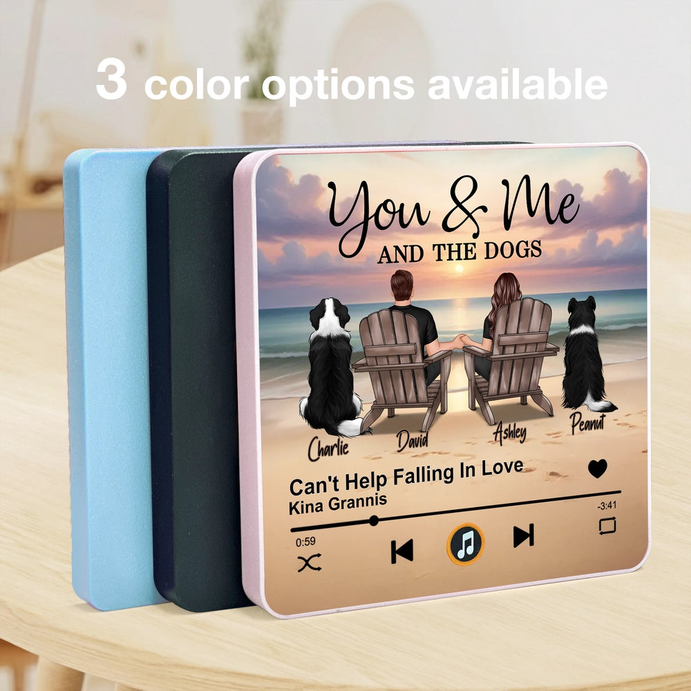 Personalized Music Plaque for Dog Lovers - Romantic Beach Scene Fridge Magnet MagicInPrints