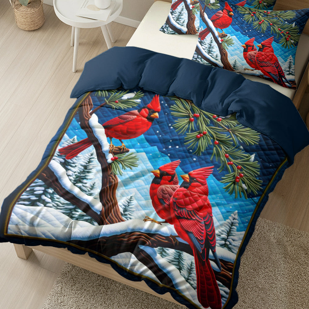 Embrace the Beauty of Cardinals - Personalized Quilt Bed Set - Perfect Gift for Cardinal Lovers Blanket MagicInPrints