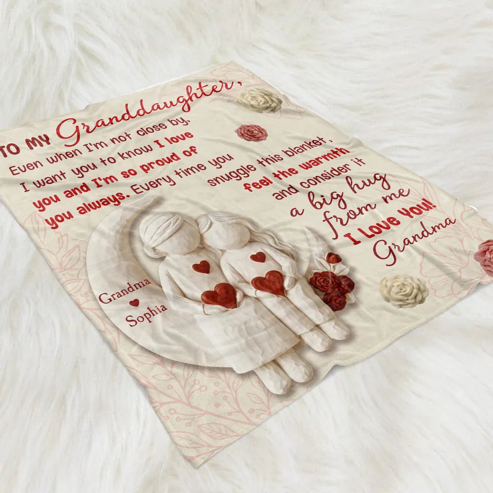 Personalized Granddaughter Blanket - Heartfelt Message from Grandma - Sentimental Gift for Love and Warmth Blanket MagicInPrints