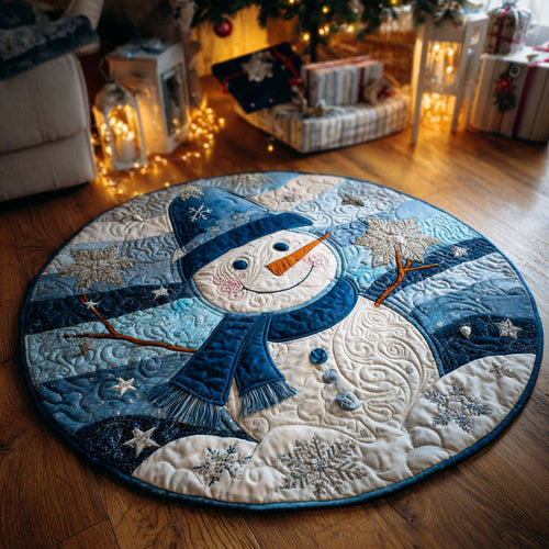 Let It Snow – Personalized Round Mat – Gift for Snowman Lovers Quilted Round Mat MagicInPrints