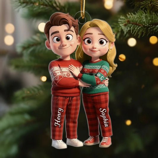 Personalized Couple Christmas Ornament - Custom Names Holiday Decoration Ornament MagicInPrints