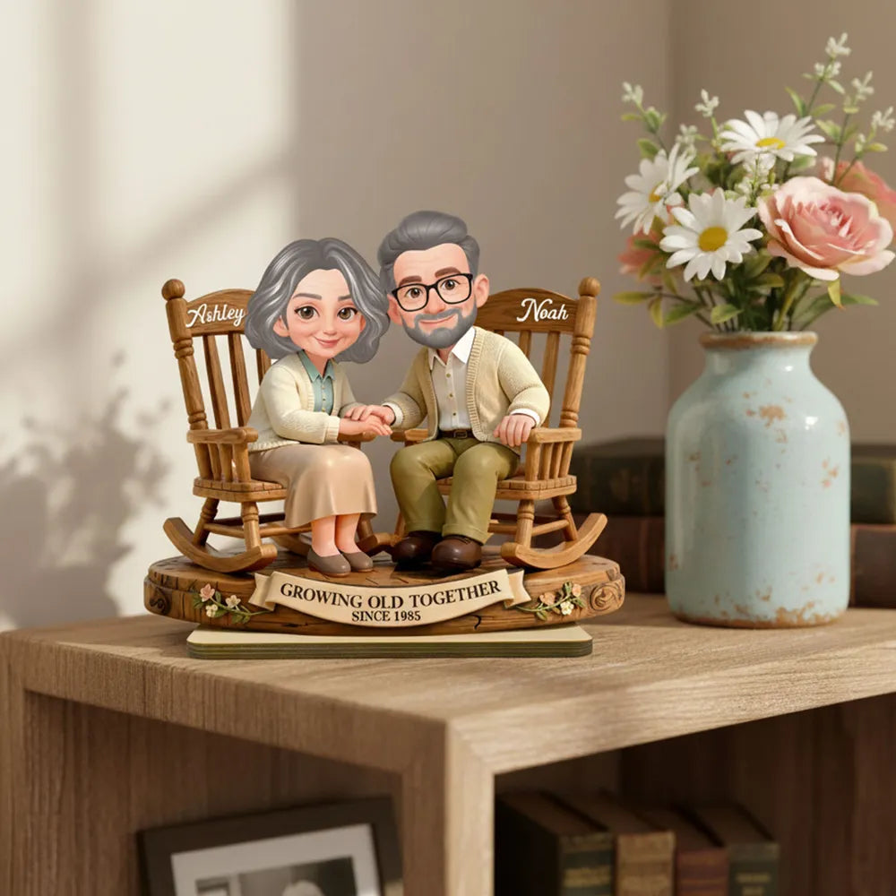 Personalized Couple Figurine for Seniors - Custom Anniversary Gift Plaque MagicInPrints