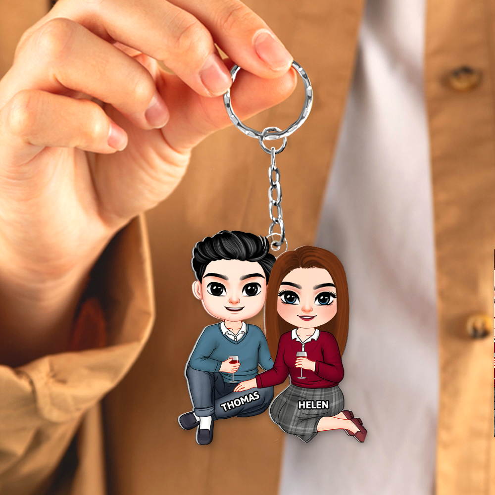 Personalized Couple Keychain - Unique Valentine's Day Gifts for Him & Her Keychains PopCulturePrints