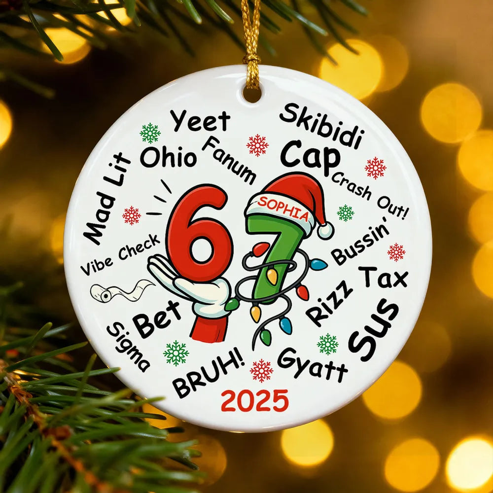 Personalized Christmas Ornaments for Adults - Custom Year 67 Design Ornament MagicInPrints