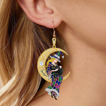Load image into Gallery viewer, &quot;Enchant Your Style with the Mystical Charm of our Black Cat &amp; Witch Acrylic Earrings&quot; - Personalized Gifts for Witch Lovers
