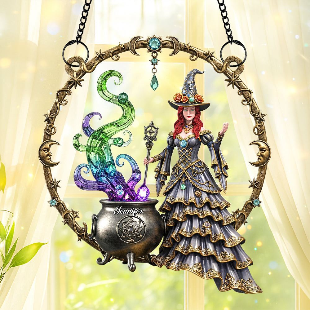 Enchanting Mystique: Mystic Witch Suncatcher Ornament – Personalized Gifts for Witch Lovers Ornament MagicInPrints