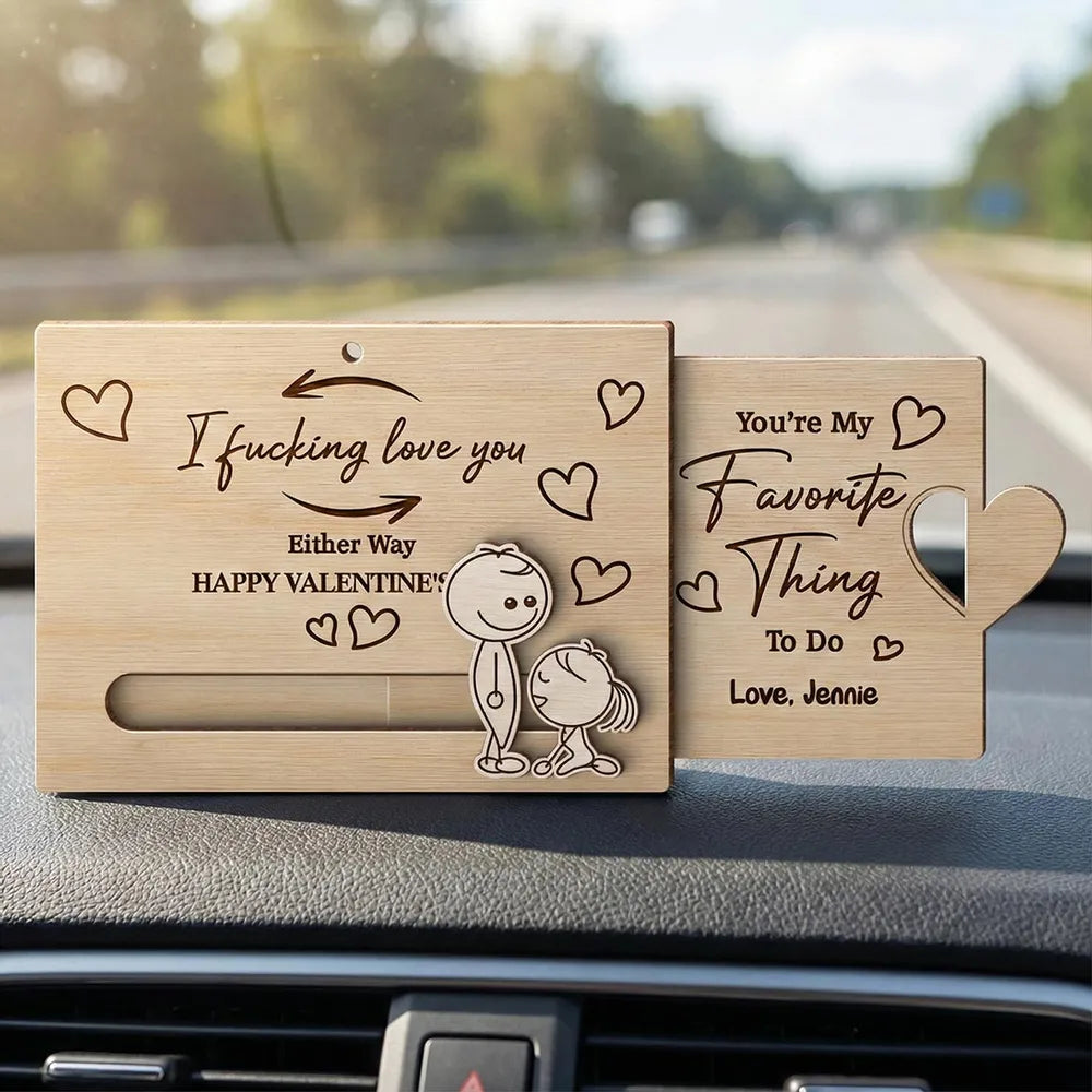Personalized Wooden Valentine's Card for Couples - Romantic Gift Ornament MagicInPrints