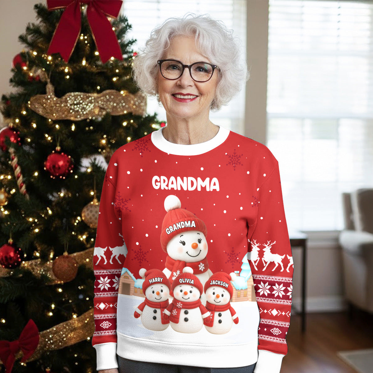 Personalized Grandma Snowman Family Sweatshirt - Christmas Gift Cloth MagicInPrints