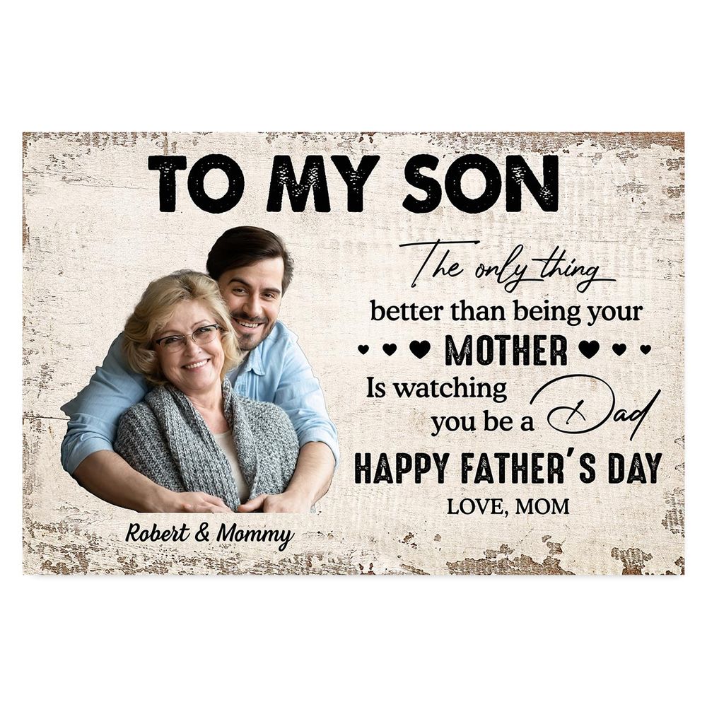 Personalized Father's Day Canvas for Son - Sentimental Gift from Mom Poster or Canvas MagicInPrints