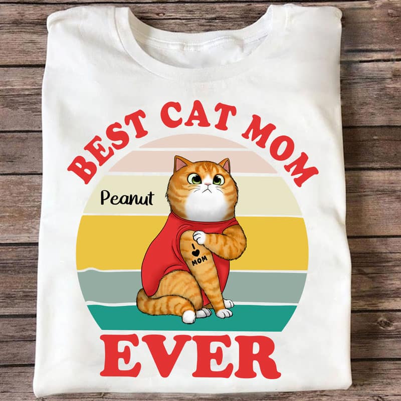 Personalized Cat Mom T-Shirt for Women - Cute Gift for Cat Lovers Cloth MagicInPrints
