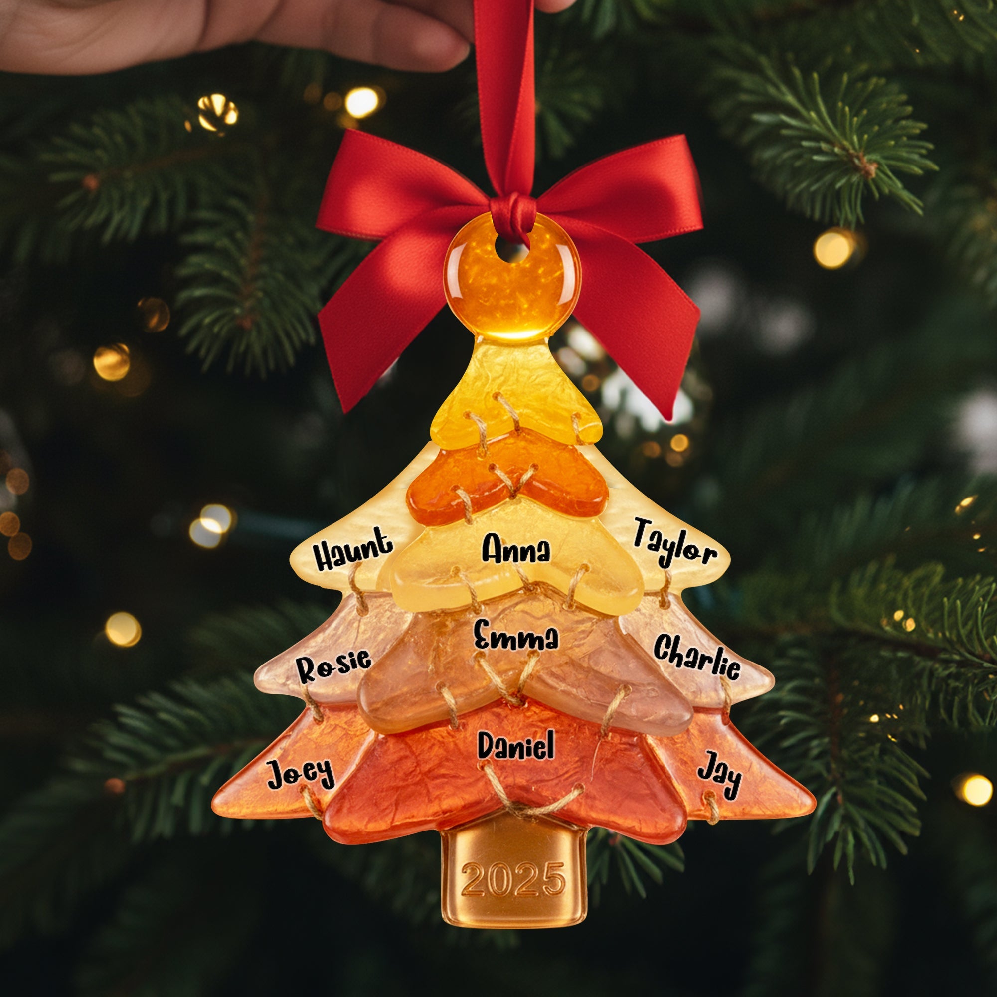 “Celebrate Your Family Tree” - Custom Glass Family Tree Ornament - Personalized Gift for Family Members Ornament MagicInPrints