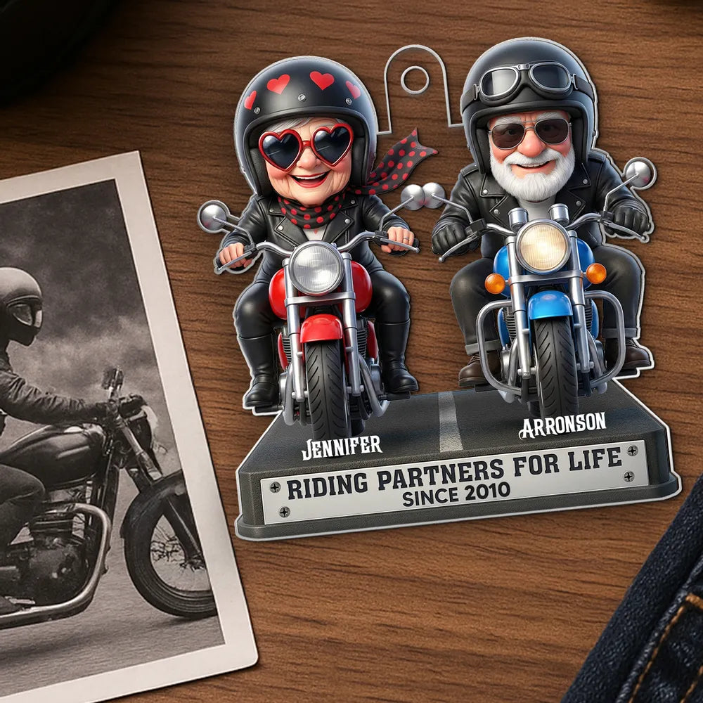 Customized Motorcycle Couple Figurine for Bikers - Anniversary Gift Car Hanger MagicInPrints
