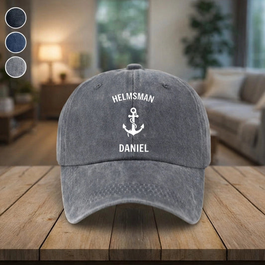 Personalized Nautical Cap for Men with Anchor Design - Custom Gift for Sailors Hat MagicInPrints