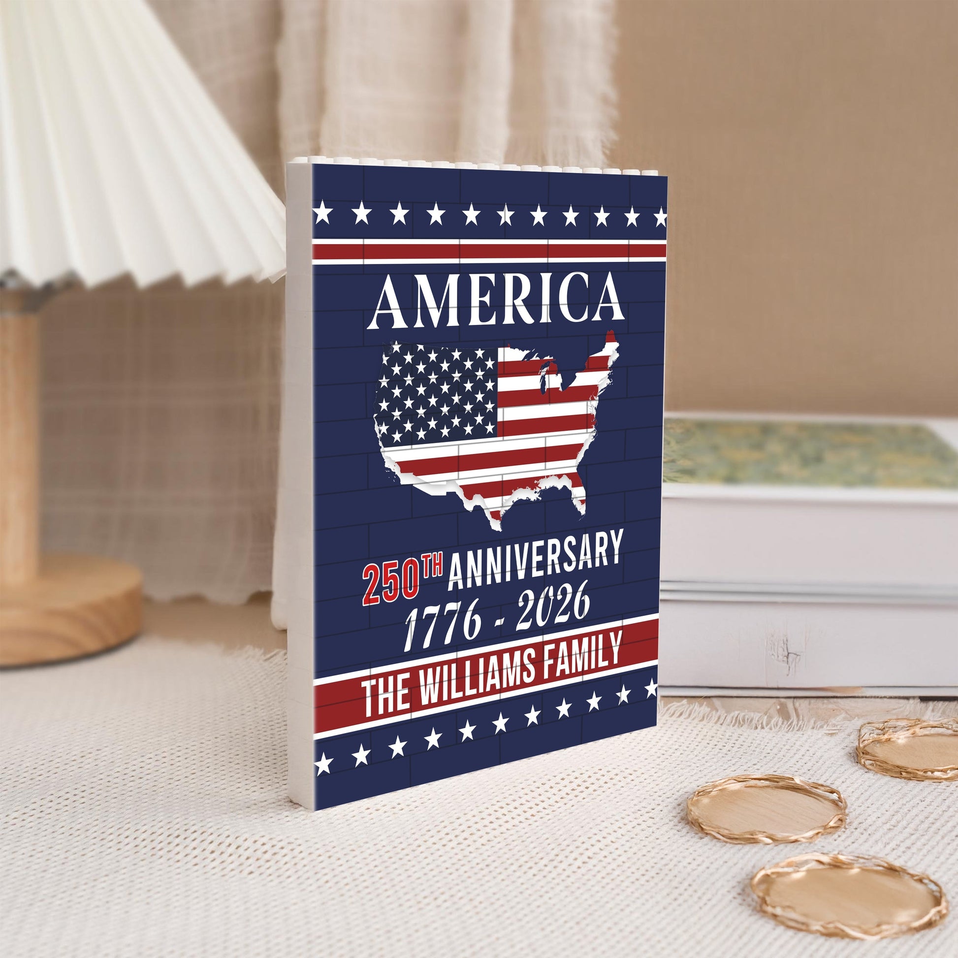 Personalized American Flag Canvas for Families - 250th Anniversary Celebration Plaque MagicInPrints