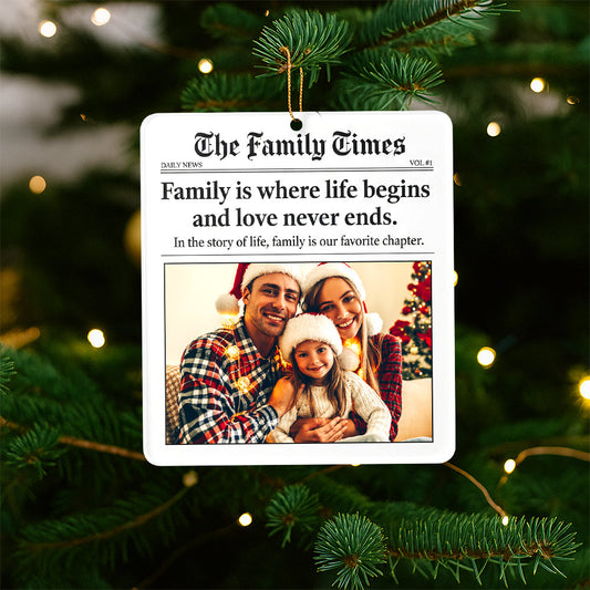 Family Is Where Life Begins - Personalized Christmas Ornament for Family Ornament MagicInPrints