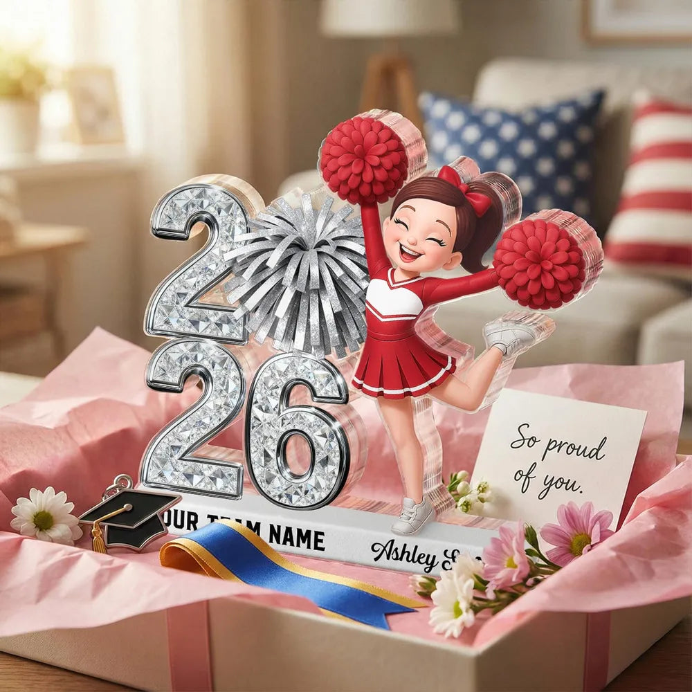 Personalized Cheerleader Graduation Keepsake for Class of 2026 - Custom Name Gift Plaque MagicInPrints