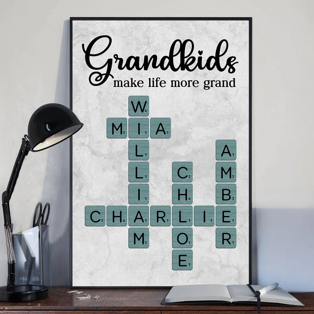 Personalized Grandkids Canvas Wall Art for Grandparents - Sentimental Home Decor Gift Poster or Canvas MagicInPrints