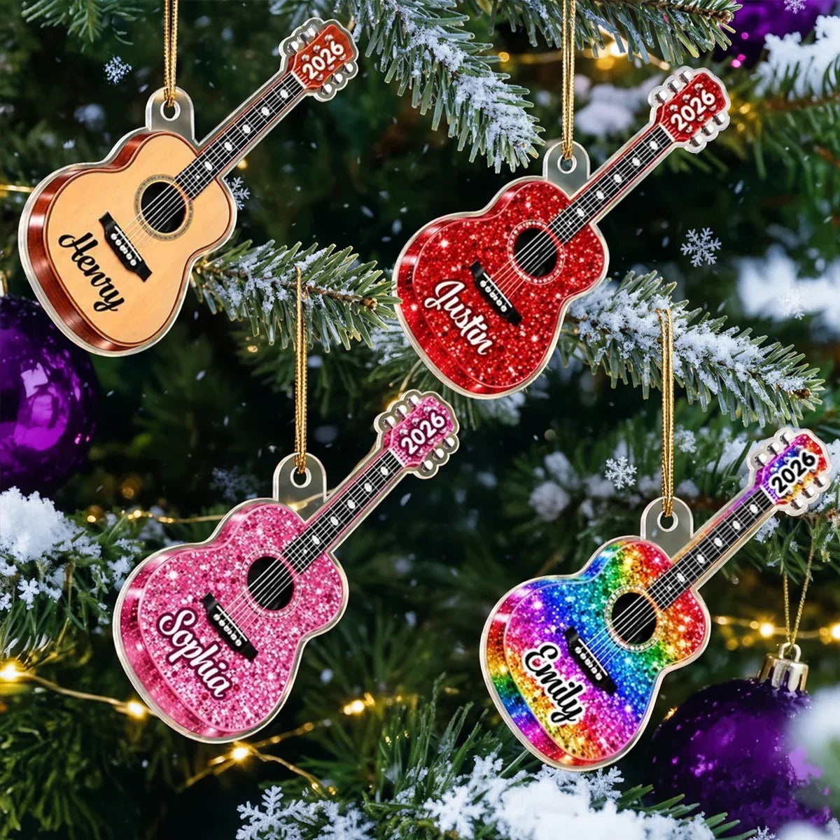 Personalized Guitar Acrylic Ornament Music Gift for Musicians