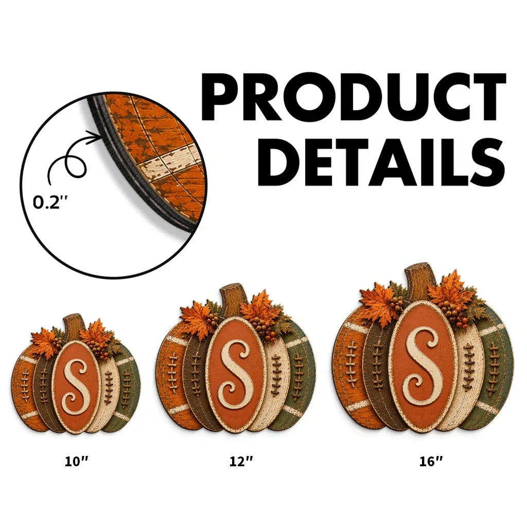 Personalized Autumn Pumpkin Wooden Sign Gift for Family
