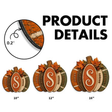 Load image into Gallery viewer, Personalized Autumn Pumpkin Wooden Sign Gift for Family

