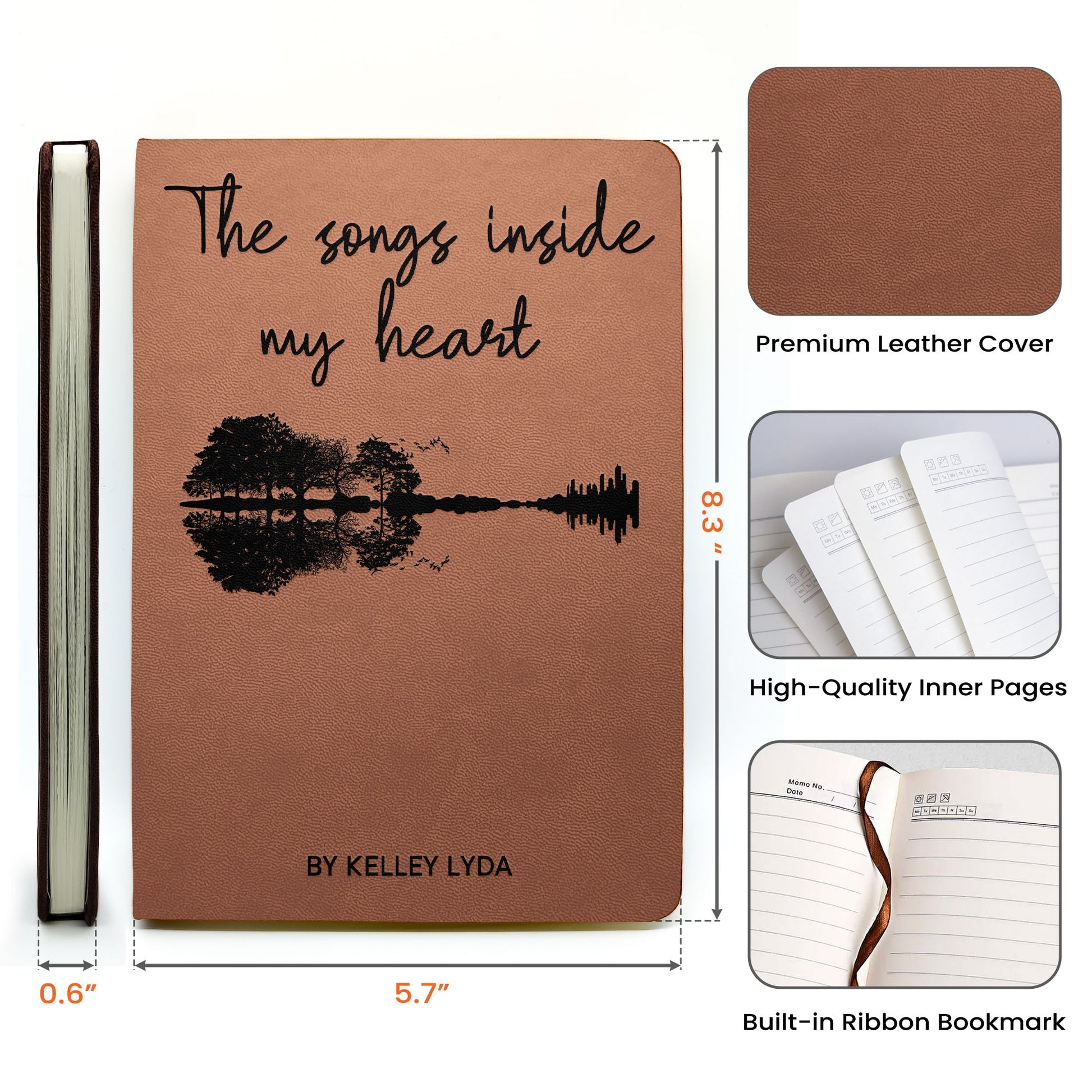 Personalized Lyric Journal for Musicians and Songwriters - Creative Inspiration Stationery MagicInPrints