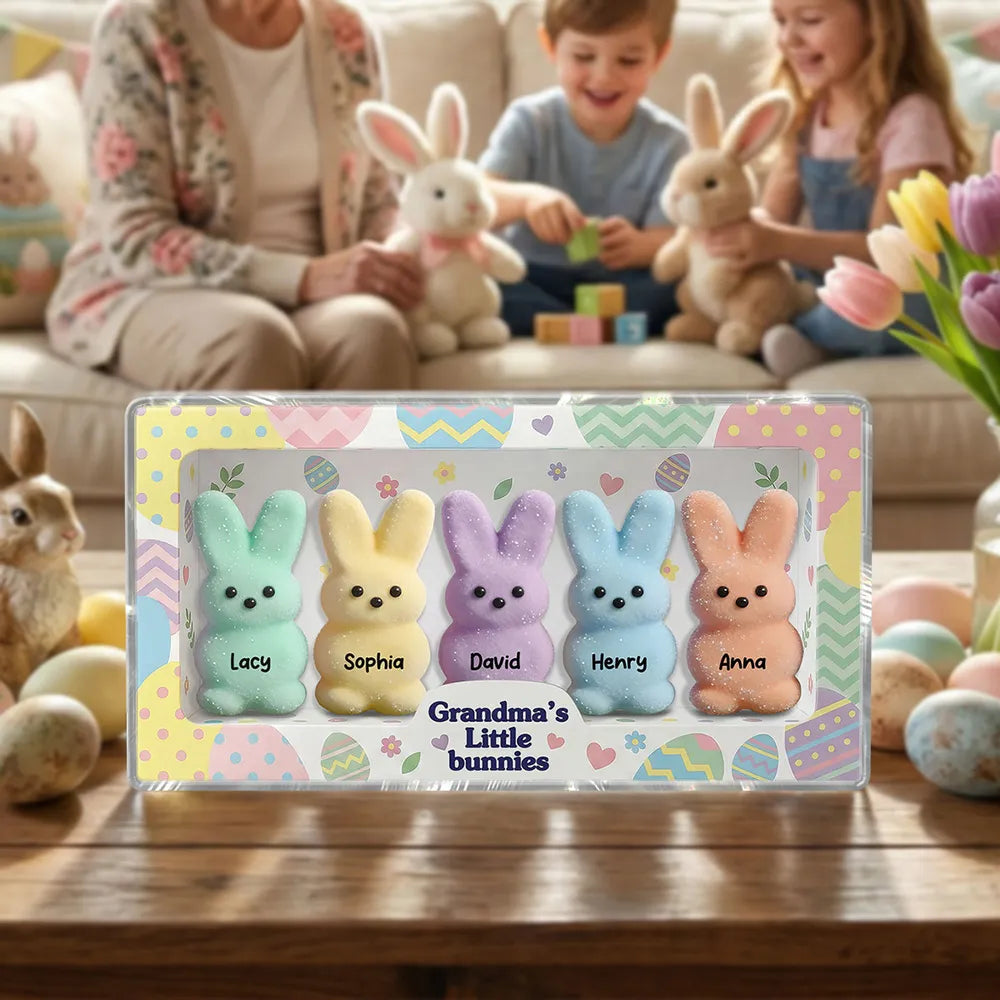 Personalized Easter Bunny Plush Set for Kids - Spring Gift Plaque MagicInPrints